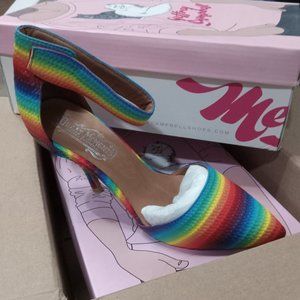 Jeffrey Campbell Rainbow Multi Solitare Soltair-np Strappy High Heel Shoes 8.5